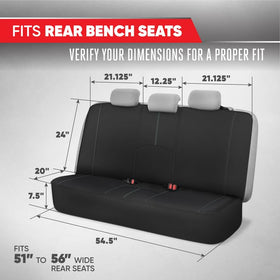 Motor Trend close-up of gray stitching and neoprene texture for durability