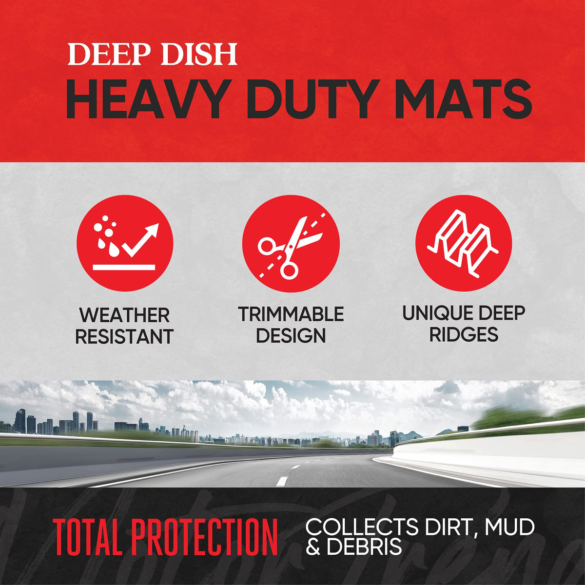 Motor Trend close-up of textured grooves providing traction and spill control