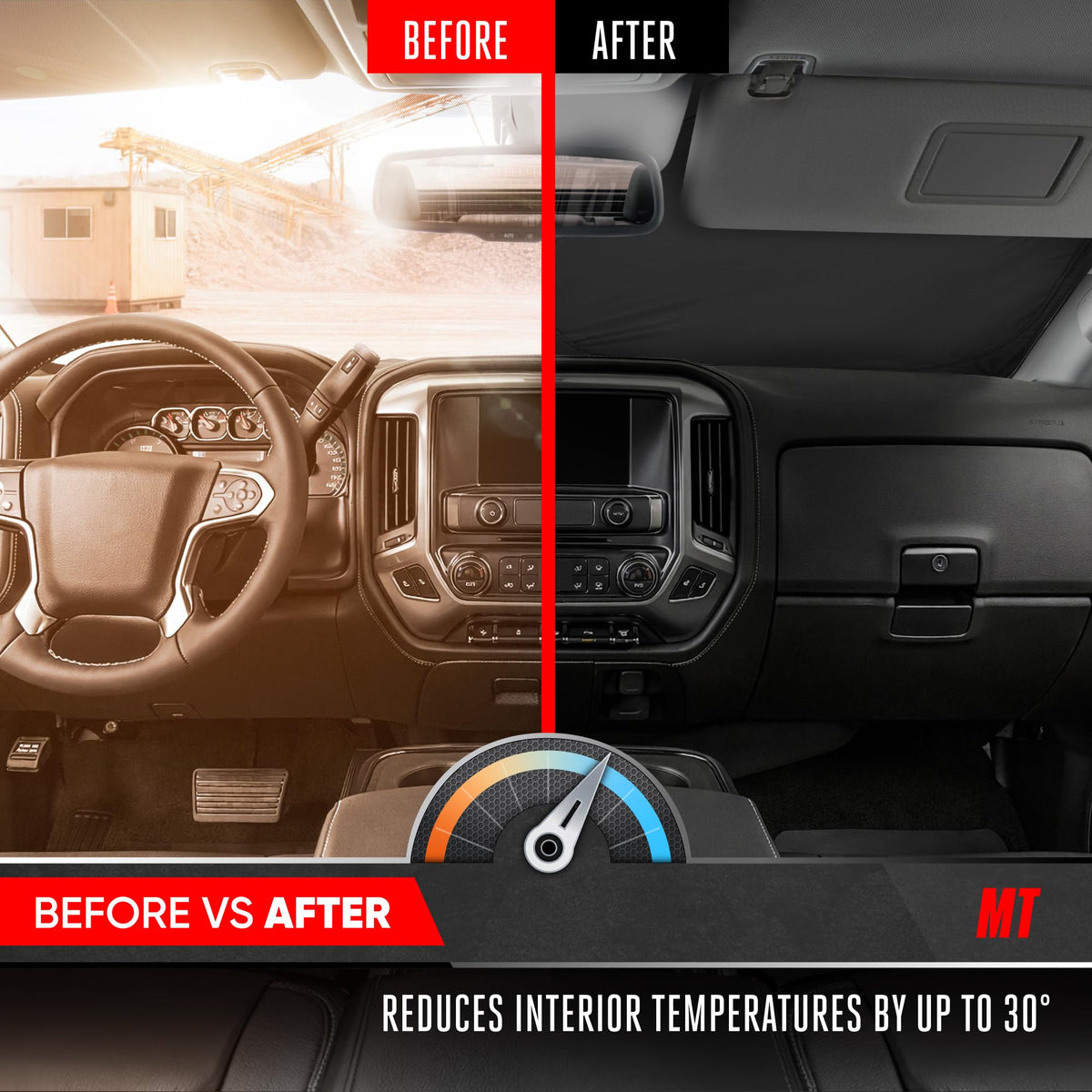 Motor Trend protecting dashboard from sun to prevent fading and cracking