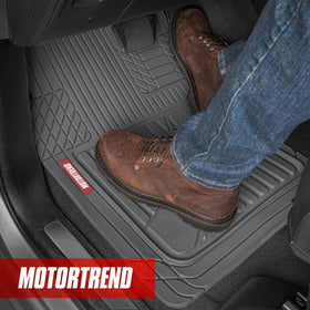 Motor Trend deep-dish channel detail capturing water and debris