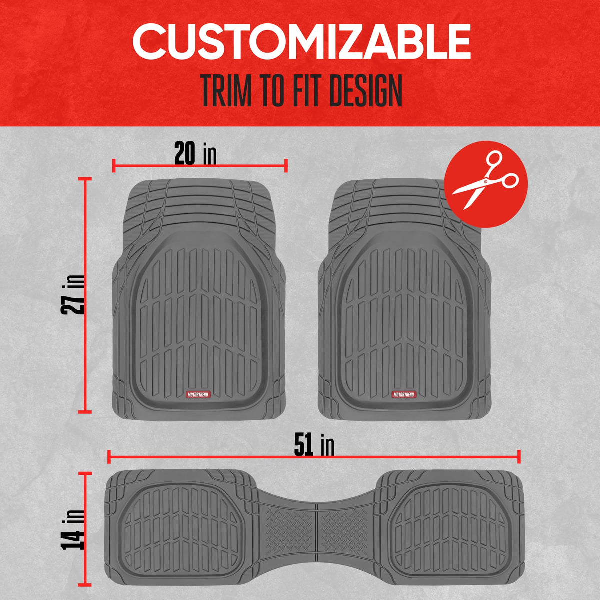Motor Trend installed front mat in vehicle protecting carpet from dirt benefit