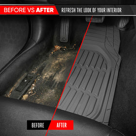 Motor Trend wet mud on mat demonstrating easy rinse-clean benefit