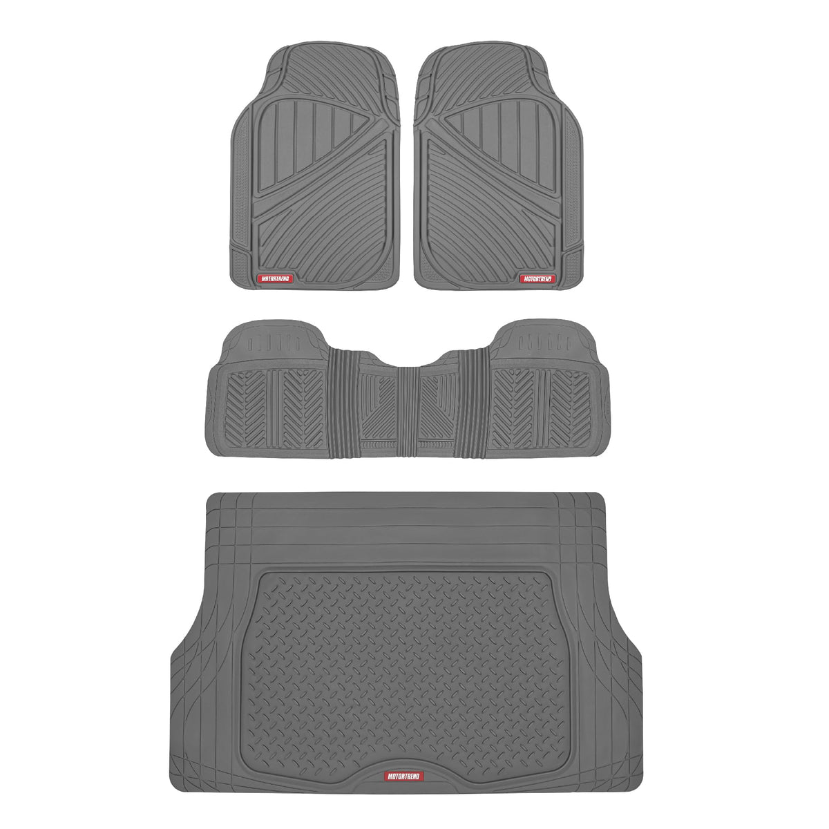 Motor Trend front mat top view showing full coverage and spill containment benefit