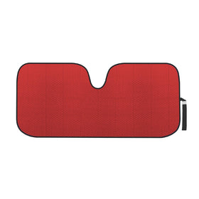 Motor Trend front packaging showing red jumbo sun shade protecting interior