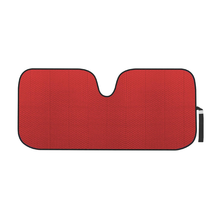Motor Trend front packaging showing red jumbo sun shade protecting interior