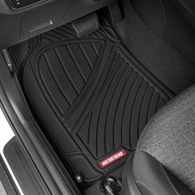Motor Trend front passenger mat illustrating fit and waterproof lip