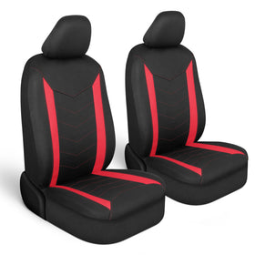 Motor Trend front view red seat cover protects seats from spills