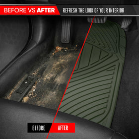Motor Trend mats installed in a truck cabin demonstrating fit and style