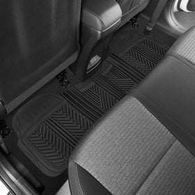 Motor Trend mat under muddy boots demonstrating heavy-duty cleanup