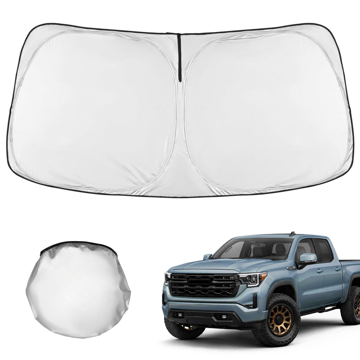 Motor Trend lifestyle shot of truck parked in sun showcasing cabin cooling benefit
