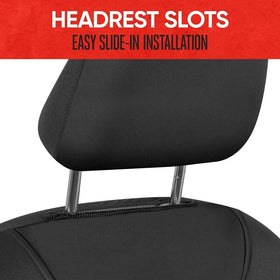 Motor Trend seat cover with dog sitting comfortably showing pet-friendly protection