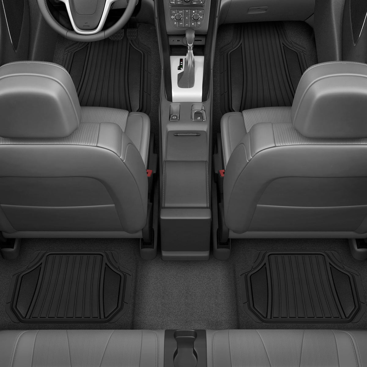 Motor Trend rear mats overview demonstrating complete cabin coverage benefit