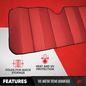 Motor Trend close-up of reflective double-bubble material blocking heat