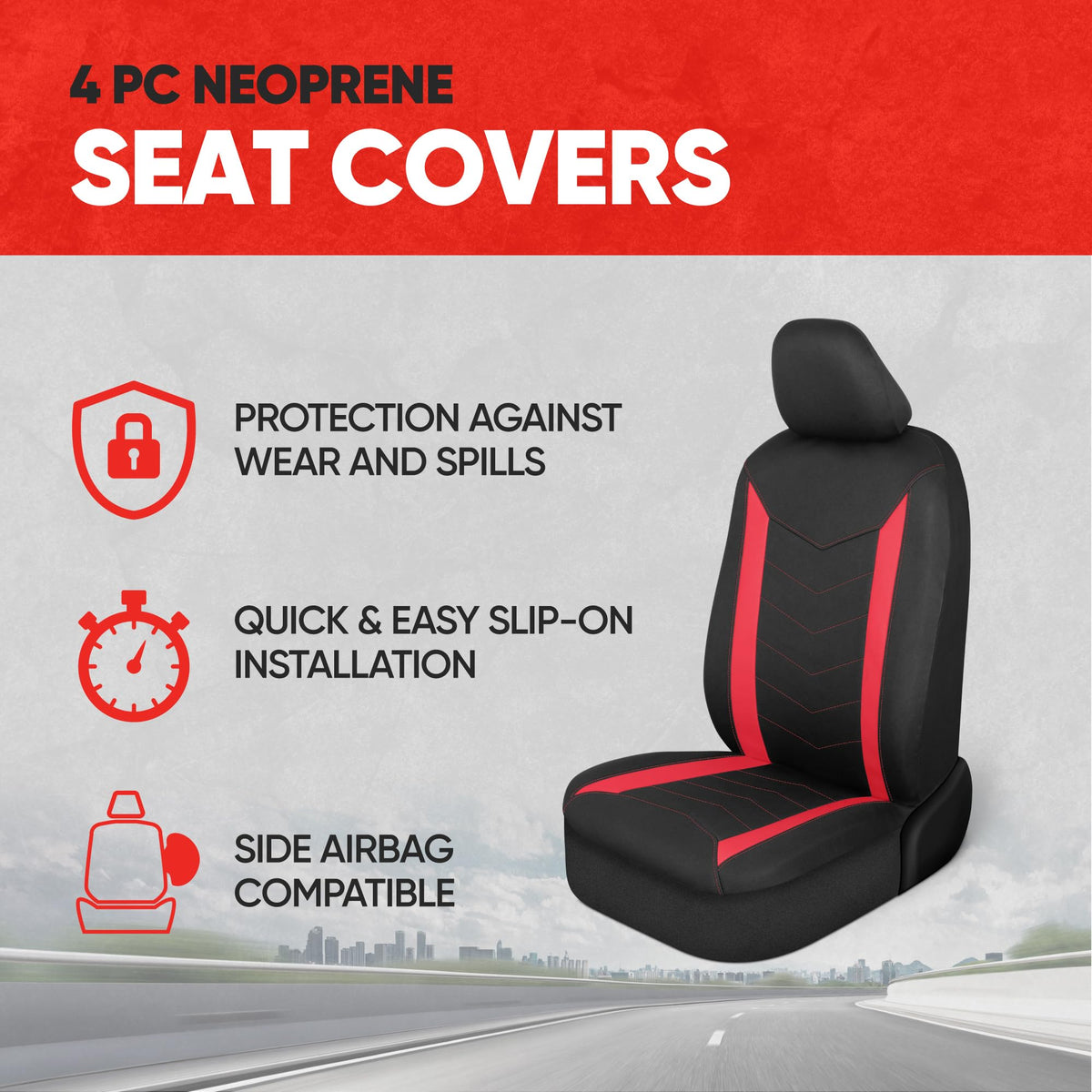 Motor Trend close-up seam and neoprene texture shows durability