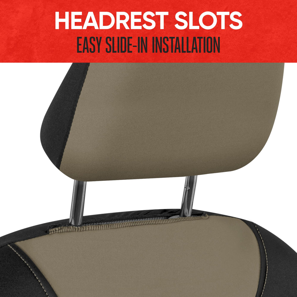 Motor Trend seat cover installed in SUV front demonstrating clean refreshed interior