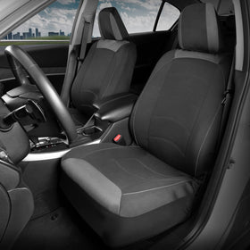 Motor Trend seat cover on driver seat illustrating snug fit benefit