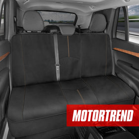 Motor Trend rear cover with child seat demonstrates secure protection