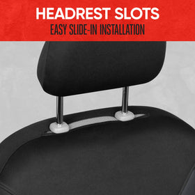 Motor Trend seat cover with dog illustrating pet-friendly protection