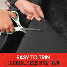 Motor Trend trimming demo with scissors for custom-fit convenience