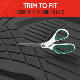 Motor Trend trimming demo with scissors illustrating easy custom fit adjustment