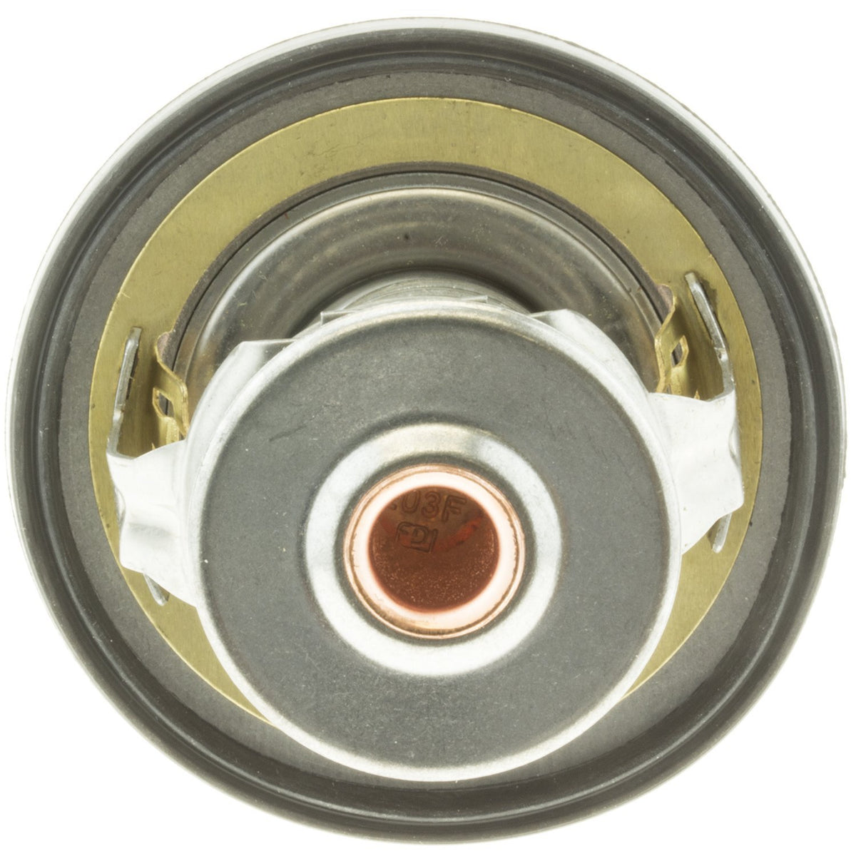 MotoRad thermostat installed in engine bay demonstrating proper fitment