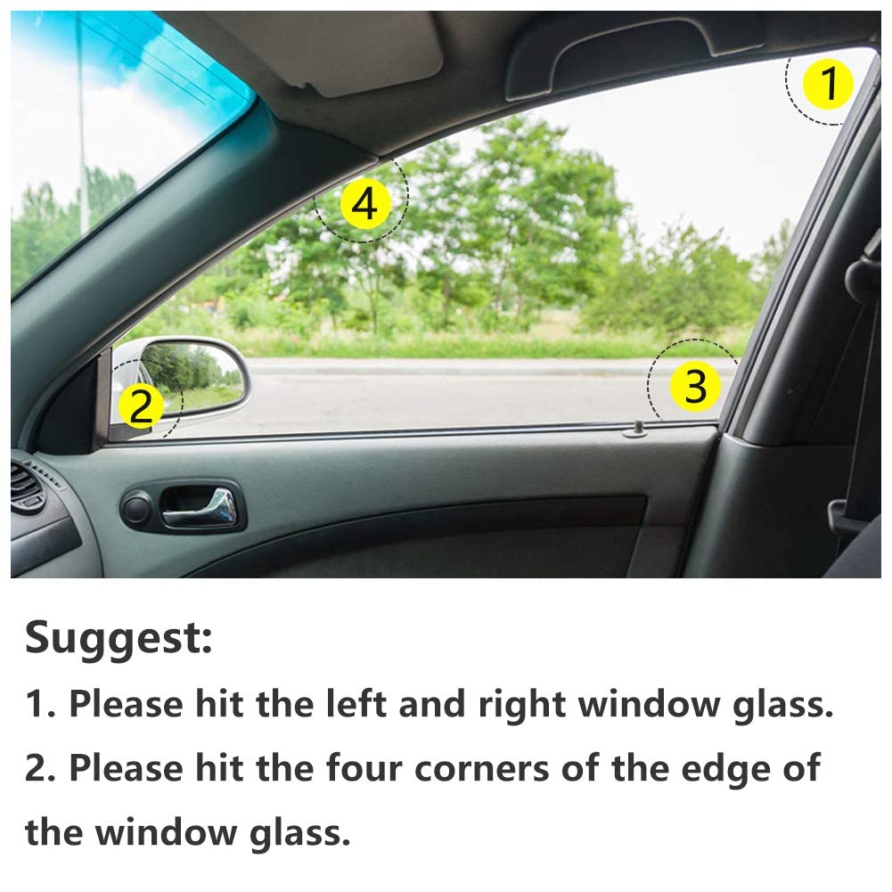 MOTORBUDDY next to sunglasses showing compact size and portability