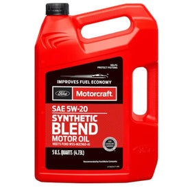 Motorcraft 5W-20 front jug showing full product and handle for easy pouring
