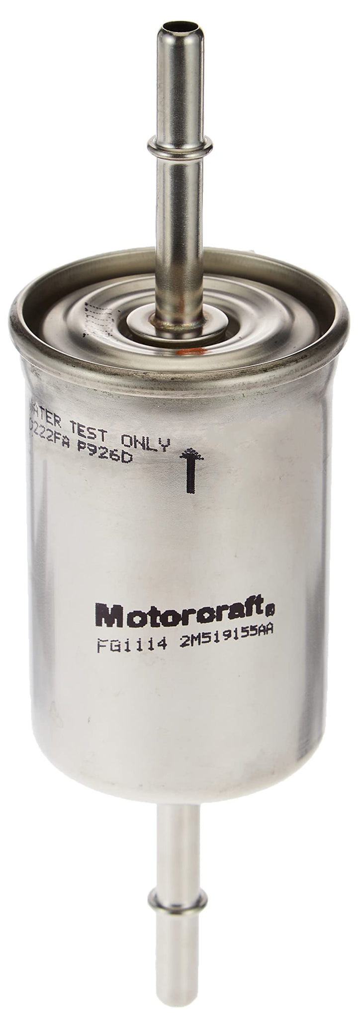Motorcraft FG-1114 front view showing label and inlet outlets for correct fit