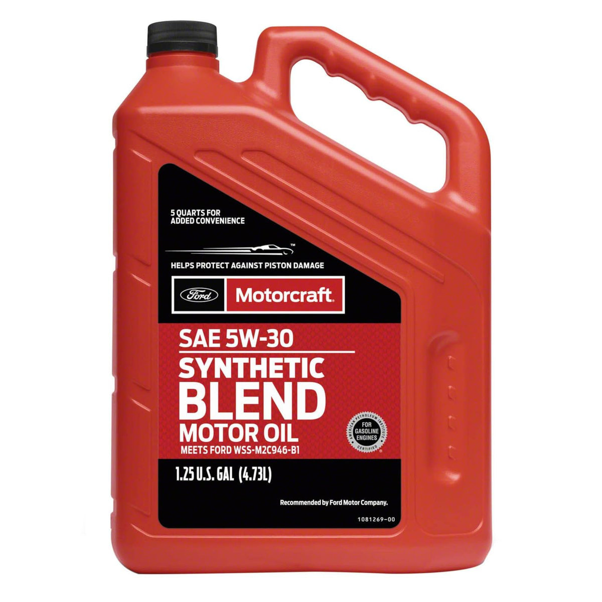 Motorcraft XO5W305Q3SP front label showing product name and volume, ensuring correct selection