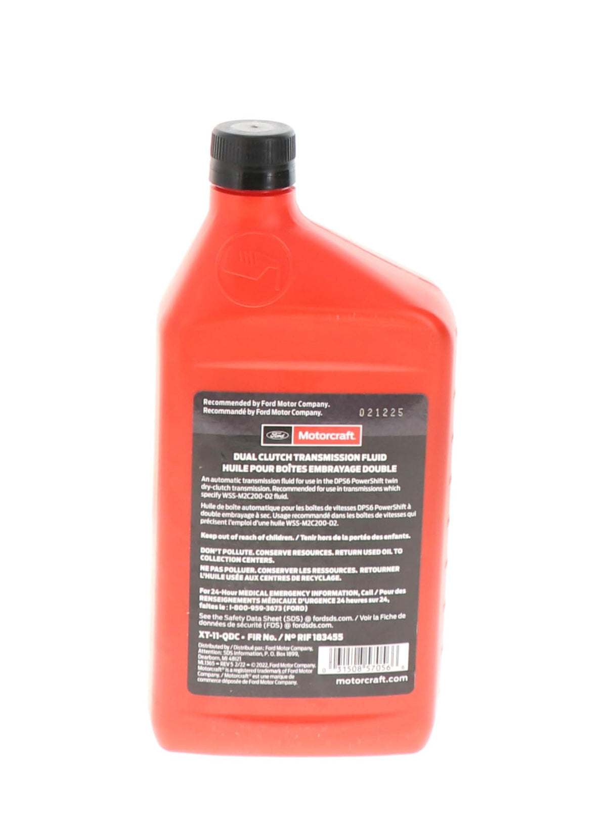 Motorcraft XT11QDC being poured into a transmission dipstick tube demonstrating correct service use