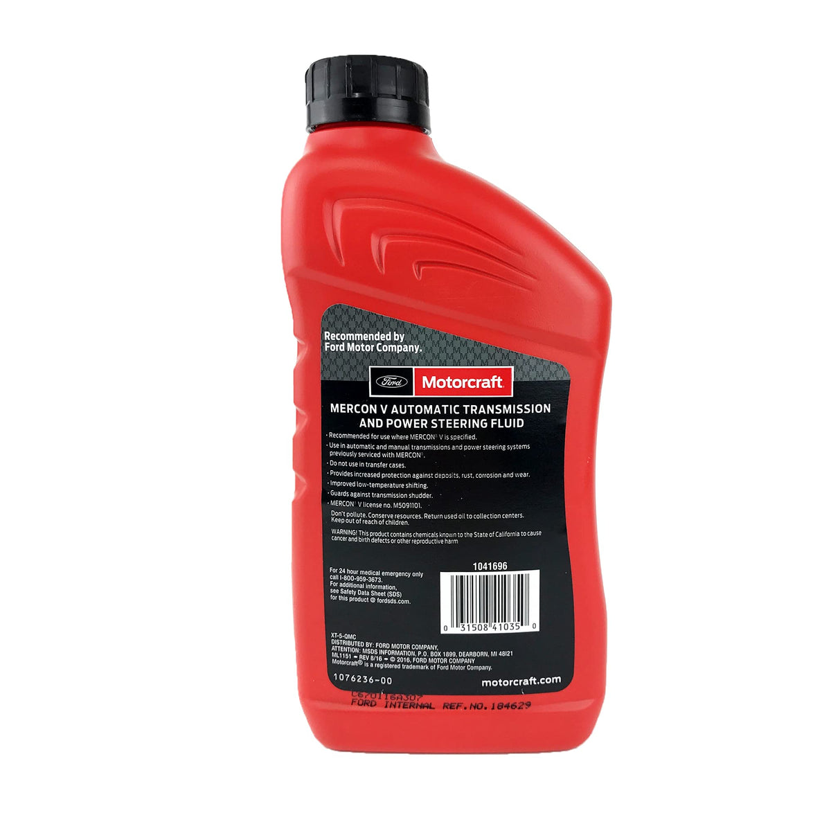 Motorcraft XT5QMC being poured into a transmission showing clean refill benefit
