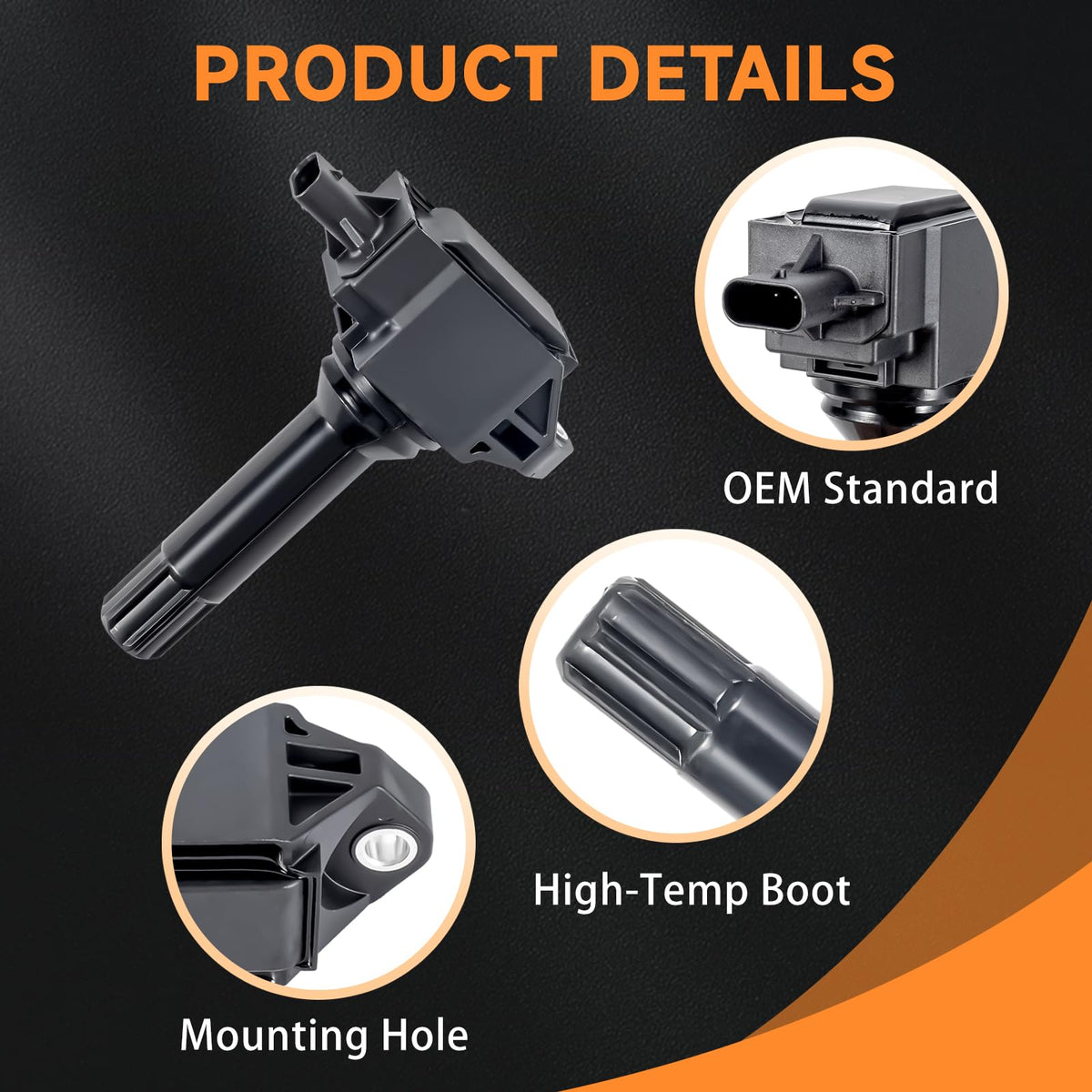 Motorevo ignition coil connector detail showing plug compatibility benefit