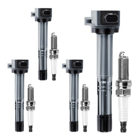 Motorevo ignition coil and spark plug front view showing fit and reliability