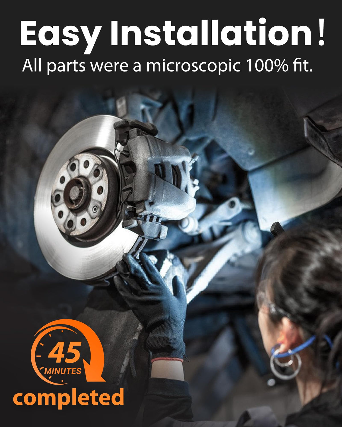 Motorevo rotor beside ruler showing 281.6mm diameter for accurate fitment