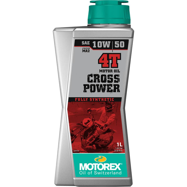 Motorex Cross Power 4T front bottle view showing label for clear product identification and benefits