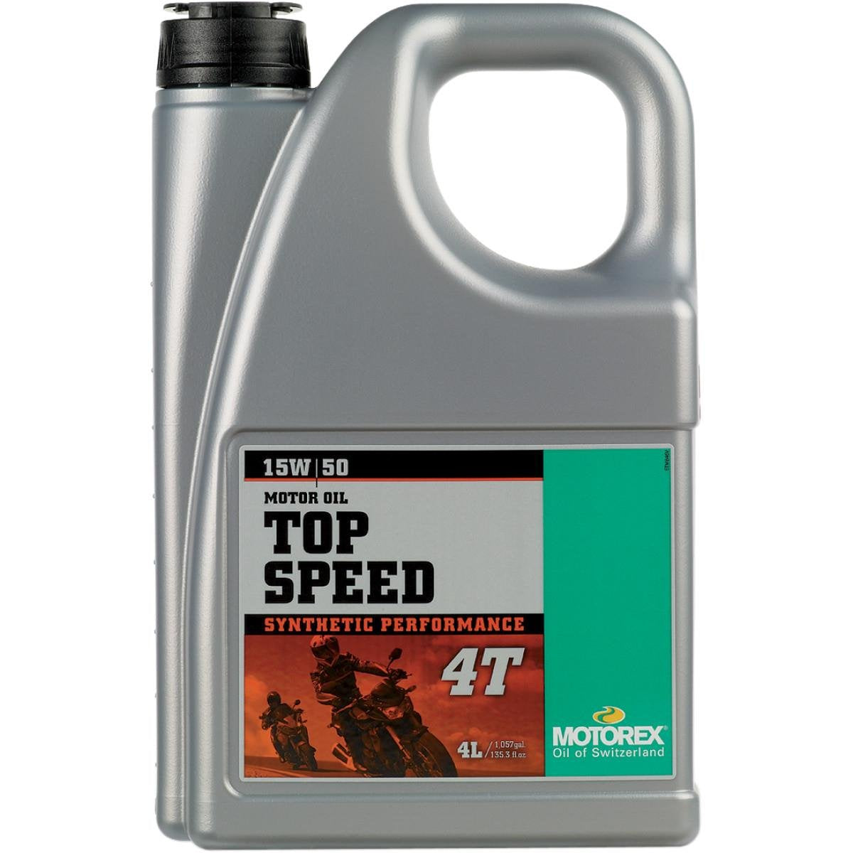 Motorex Top Speed 4T front label on 4L bottle showing performance and protection