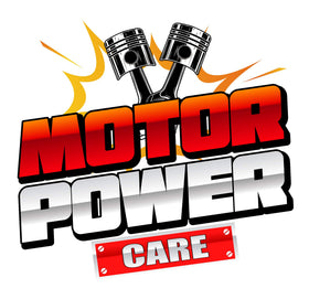Close-up of MotorPower Care label and ingredients highlighting certified German formula benefit