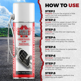 MotorPower Care foam spray can label visible showing direct-access cleaning advantage