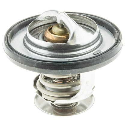 MotoRad thermostat front view showing mounting points and seal for correct fit