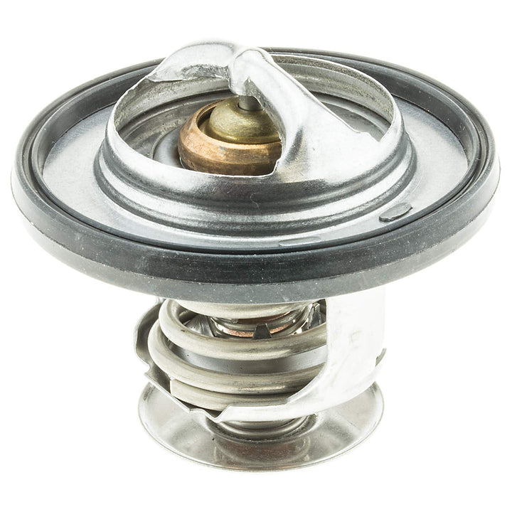 MotoRad thermostat front view showing mounting points and seal for correct fit
