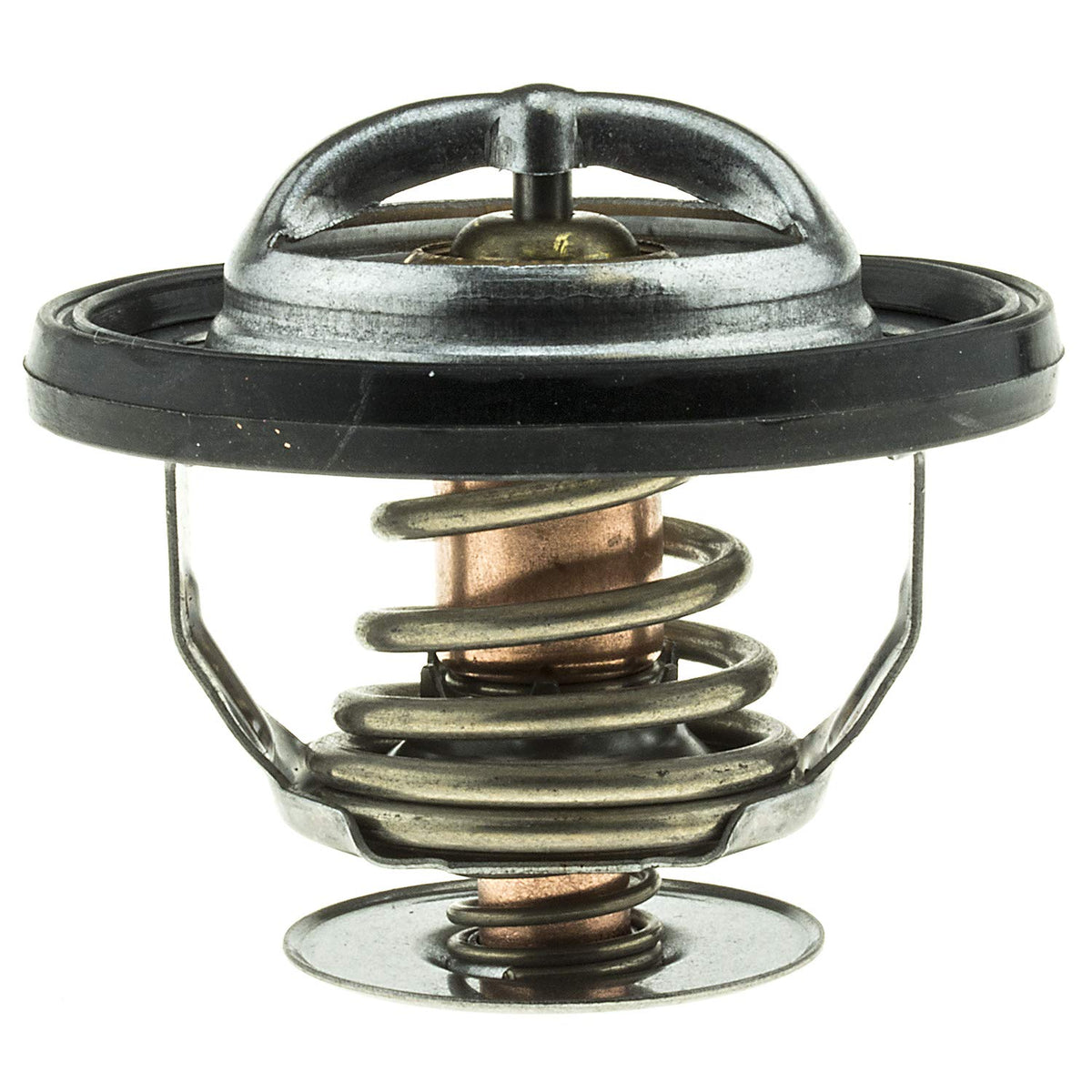 MotoRad thermostat close-up of valve and seal highlighting durable construction