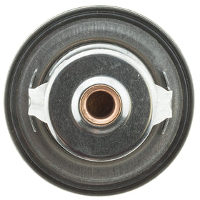 MotoRad thermostat size comparison with ruler illustrating compact OEM fit