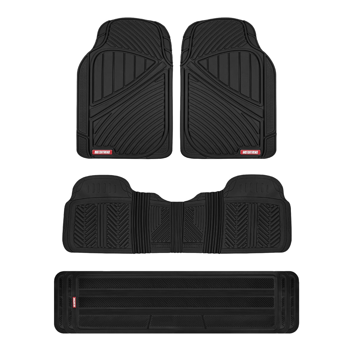 Motor Trend front mat top view showing full coverage and easy cleaning benefit