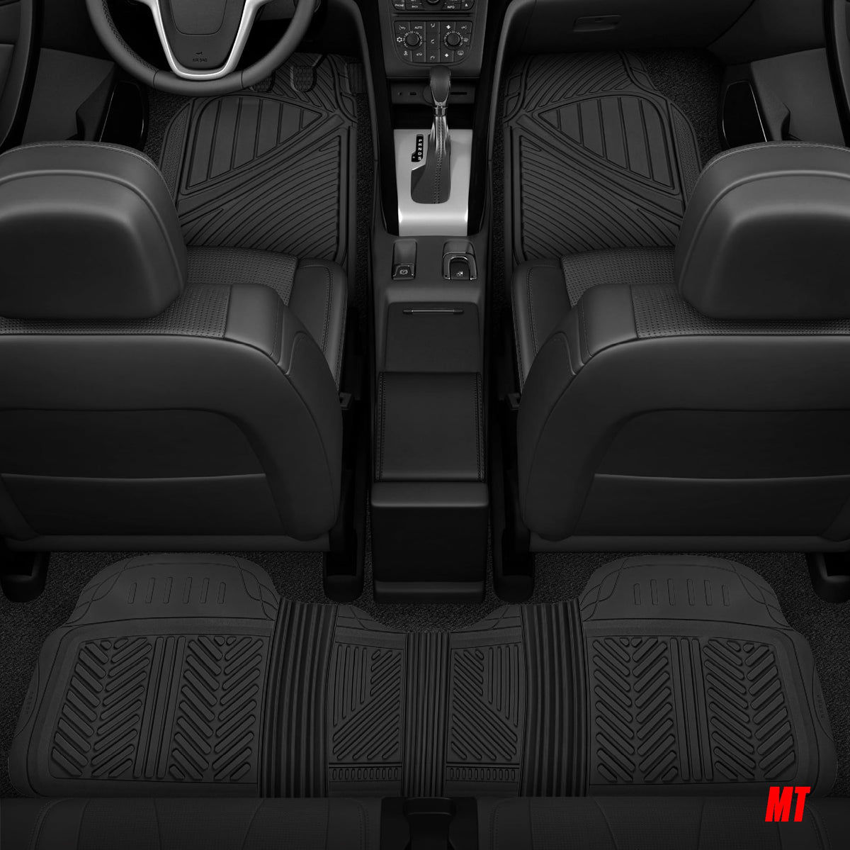 Motor Trend lifestyle shot inside truck interior showing clean, protected floors
