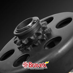 Motovecor clutch on a go-kart illustrating upgraded drive performance