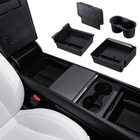 Motrobe front console tray showing neat storage and easy access benefit