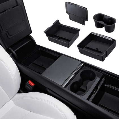 Motrobe front console tray showing neat storage and easy access benefit