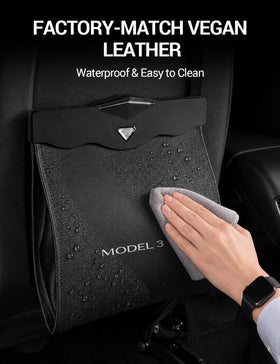 Motrobe in Tesla interior lifestyle shot emphasizing organized cabin