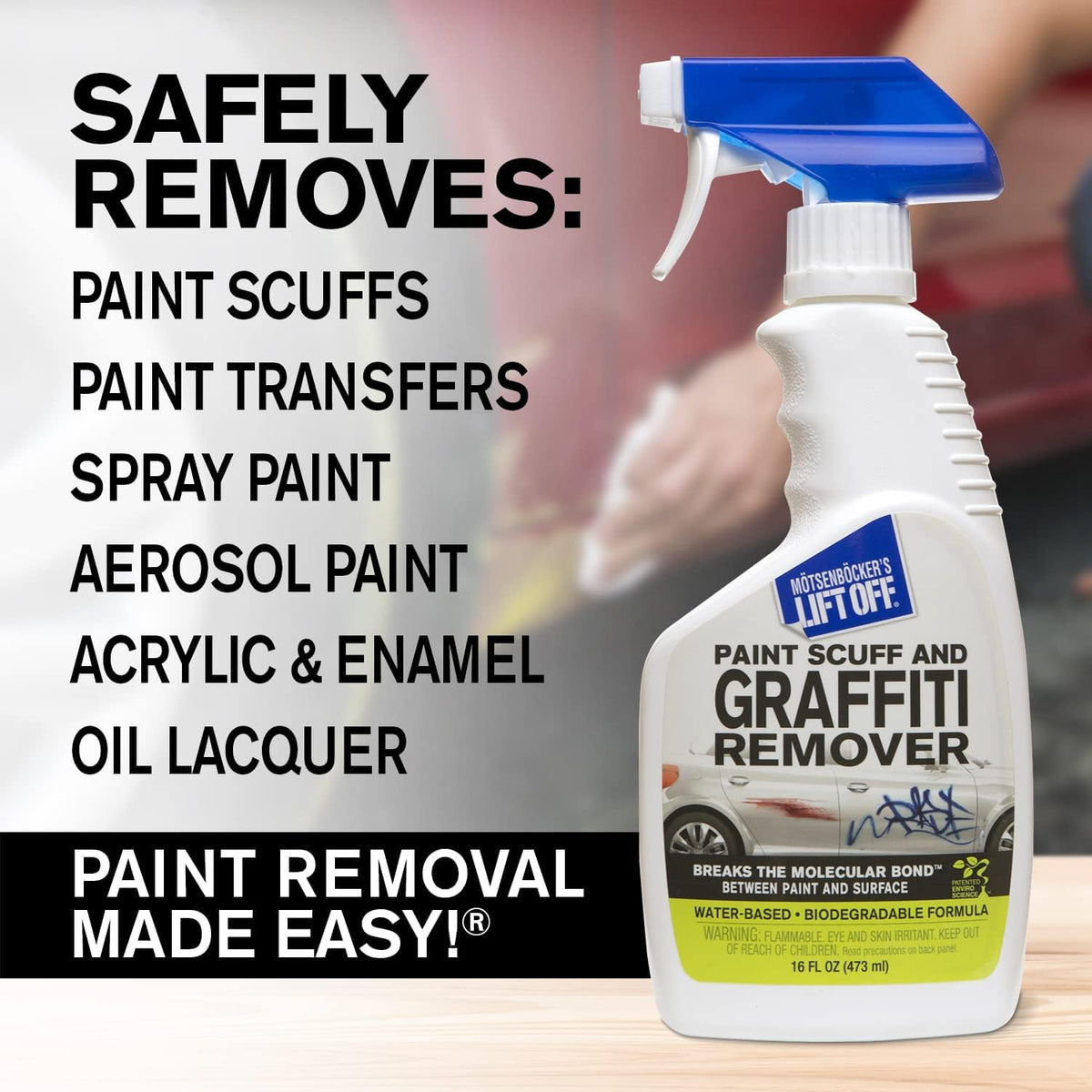 Motsenbocker's Lift Off removing paint from a vehicle panel for safe finish preservation