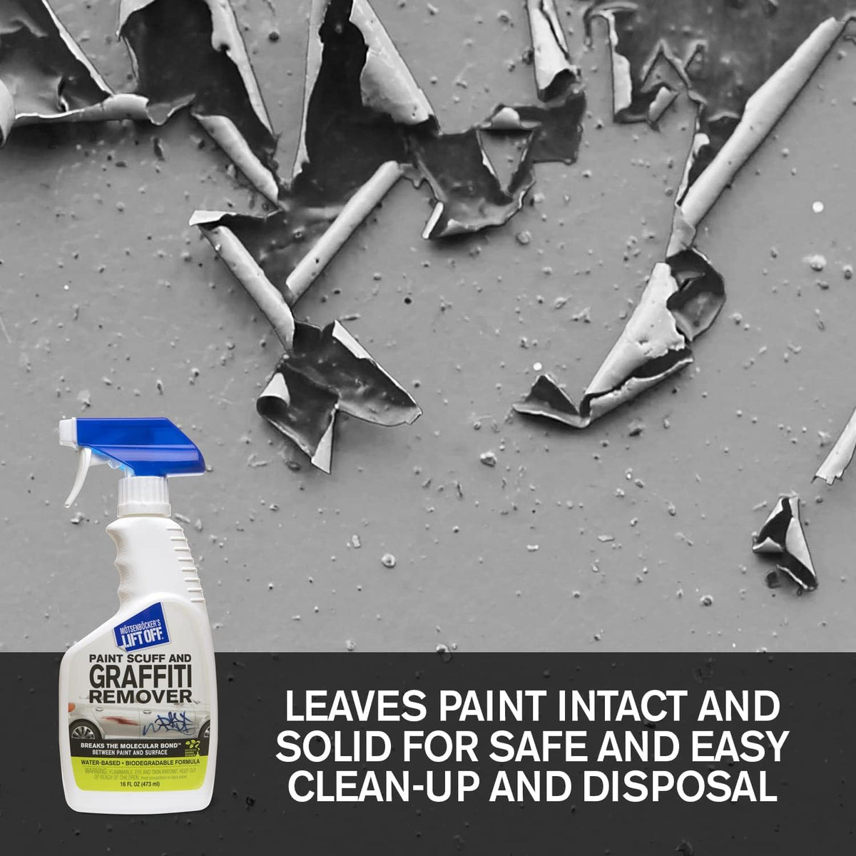 Motsenbocker's Lift Off demonstrating graffiti removal on brick showing clear results